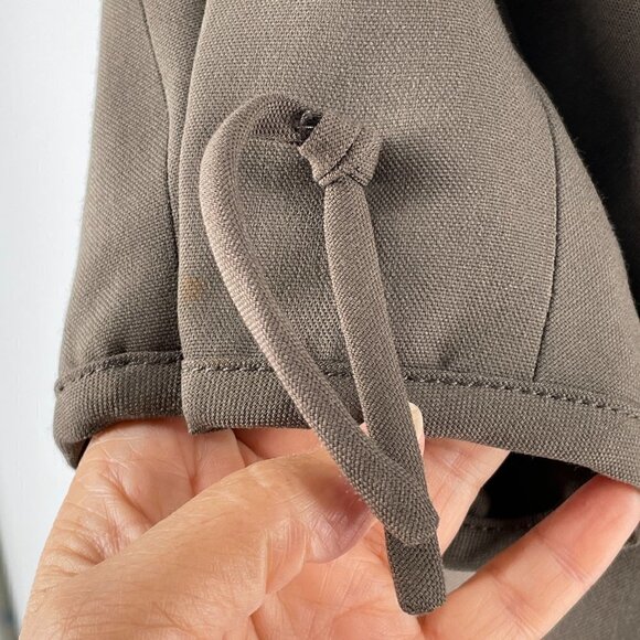 Marc by Marc Jacobs Wool-Blend Satin Collar Snap Front Waist Tie Blazer Green 6 - Picture 5 of 10